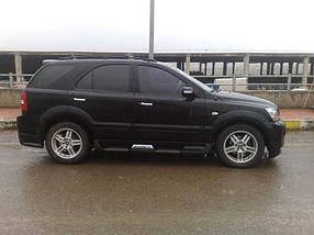 Kia Sorento 2002-2010 гг. Бічні пороги Meliset (2 шт., під фарбування) AUC Бічні пороги КІА Соренто