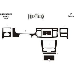 Chevrolet Epica Накладки на панель під дерево Meric AUC Накладки на панель Шевроле Епіка