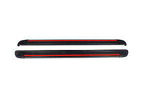 Kia Sportage 2010-2015 рр. Бічні пороги Maya Red-Black (2 шт., алюміній) AUC Бічні пороги КІА Спортейдж