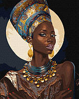 Картина по номерам 40х50 см. Африканская принцесса . Идейка.