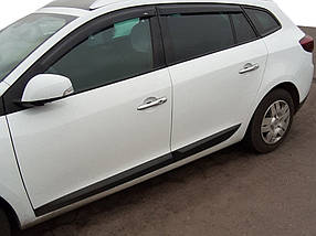 Renault Megane III (2010-2016) Вітровики (Combi-4 шт., HIC) AUC Дефлектори вікон Рено Меган 3