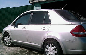 Nissan Tiida (2004-2011) Вітровики (SD-4 шт., HIC) AUC Дефлектори вікон Ніссан ТІДА
