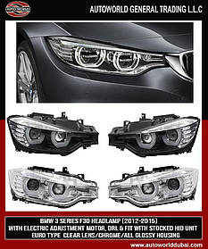 BMW F30 F31 Оптика LED (чорна) AUC Передні фари БМВ 3 Серія Ф30/31/34