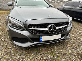 Mercedes W205 2014-2018 Передня решітка Diamond Silver (з камерою) AUC Тюнінг решітки Мерседес Бенц С-Клас