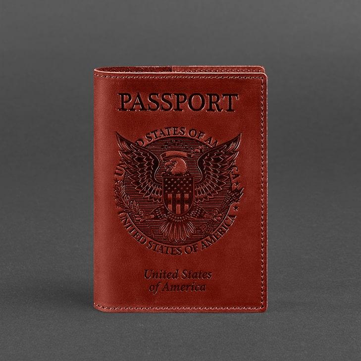 Обкладинка для паспорта з американським гербом, Корал BlankNote арт. BN-OP-USA-coral