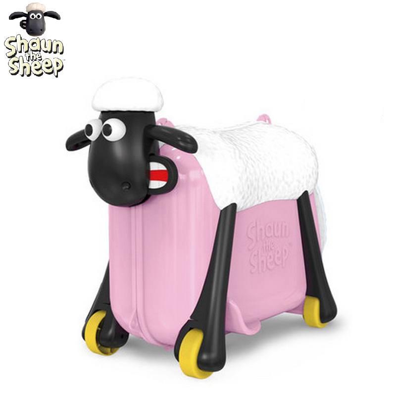 Дитяча валіза на колесах для дівчаток каталка на 4-х колесах Shaun the sheep дитяча ручна поклажа 46х37х24