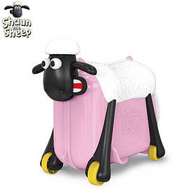 Дитяча валіза на колесах для дівчаток каталка на 4-х колесах Shaun the sheep дитяча ручна поклажа 46х37х24