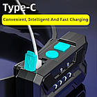 Ліхтарик налобний, зарядний кабель, декілька режимів світла, фото 2