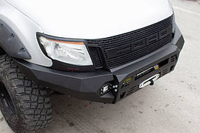 Ford Ranger 2011  ⁇  рр. Передній бампер Dakar Чорний без сенсора, з підсвіткою + Захист картера AUC Тюнінг
