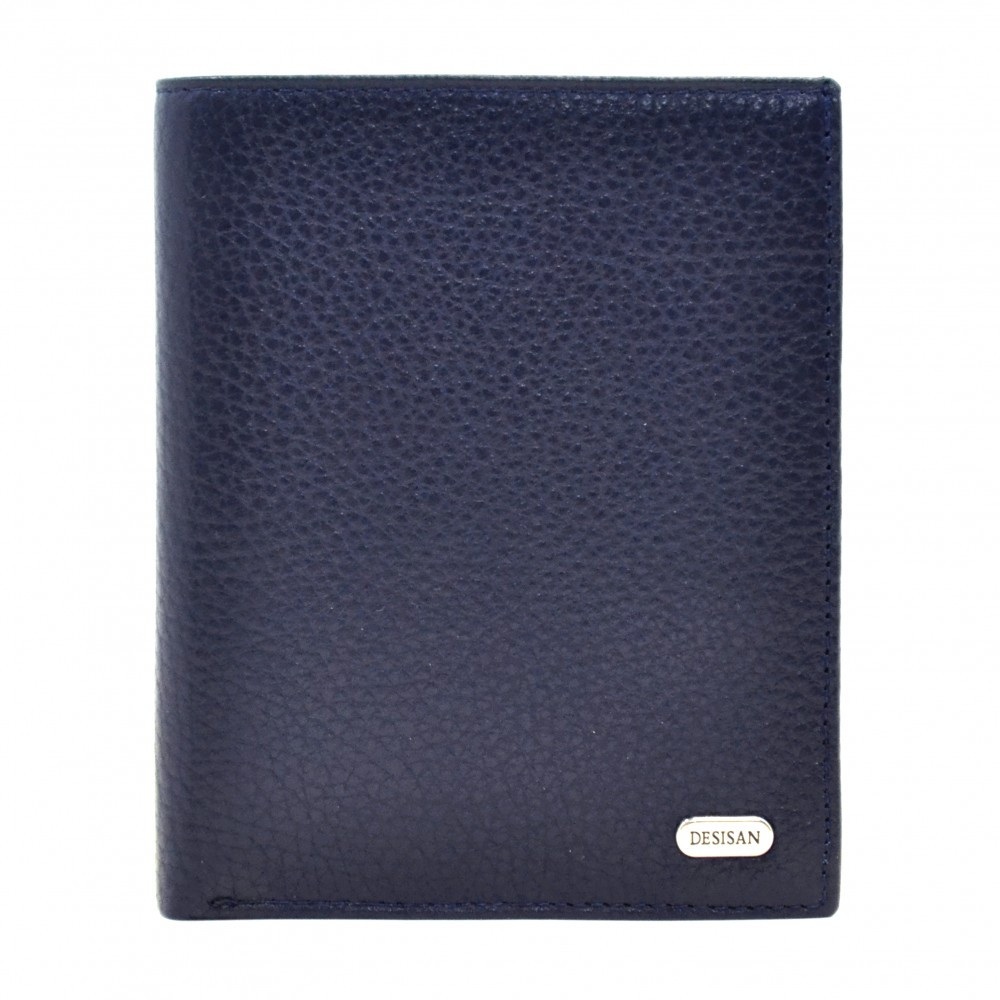 Синій шкіряний гаманець без застібки Desisan арт. 112-315