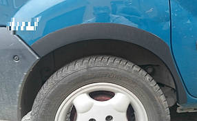 Renault Kangoo 1998-2008 гг. Накладки на арки пластик (4 шт., чорні) AUC Накладки на арки Рено Кенго