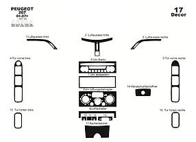 Peugeot 207 Накладки на панель Meric Дерево AUC Накладки на панель Пежо 207