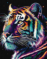Картина по номерам 40×50 см Фантастический тигр с красками металлик extra. Идейка КНО6527
