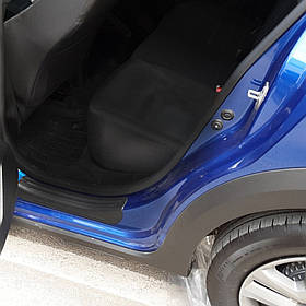 Dacia Sandero 2021+ Накладки на дверні пороги EuroCap (4 шт., ABS) AUC Накладки на пороги Дачие Сандро