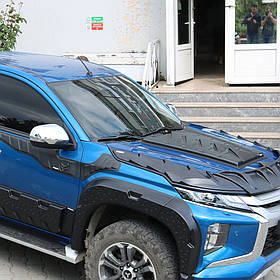 Mitsubishi L200 2015+ Накладка на капот (ABS) AUC Накладки на капот Міттсубісі Л 200