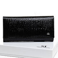 Симпатичный кожаный кошелек черного цвета Sergio Torretti арт. 35614