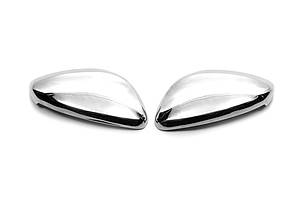 Peugeot 208 2019+ Накладки на дзеркала (2 шт., неірж.) TMR Накладки на дзеркала Пежо 208