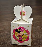 Святкова пакувальна коробочка "Міні Маус", картон, 8,5*8,5*10 см