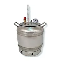 Побутовий газовий автоклав на болтах для консервації Лан-8 на 8 банок (0.5 л) / 6 банок (1 л) нержавійка
