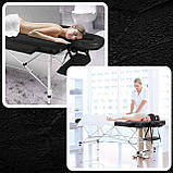 Складаний алюмінієвий масажний стіл WatchMe чорний, фото 2