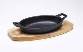 Міні сковорода чавунна на підставці з ручками 170х120 мм Stalgast (049011)