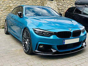 BMW 4 серія F-32 2012  ⁇  рр. Передня спідниця 1234 Upgrade (чорна) AUC Тюнінг переднього бампера БМВ 4 Серія