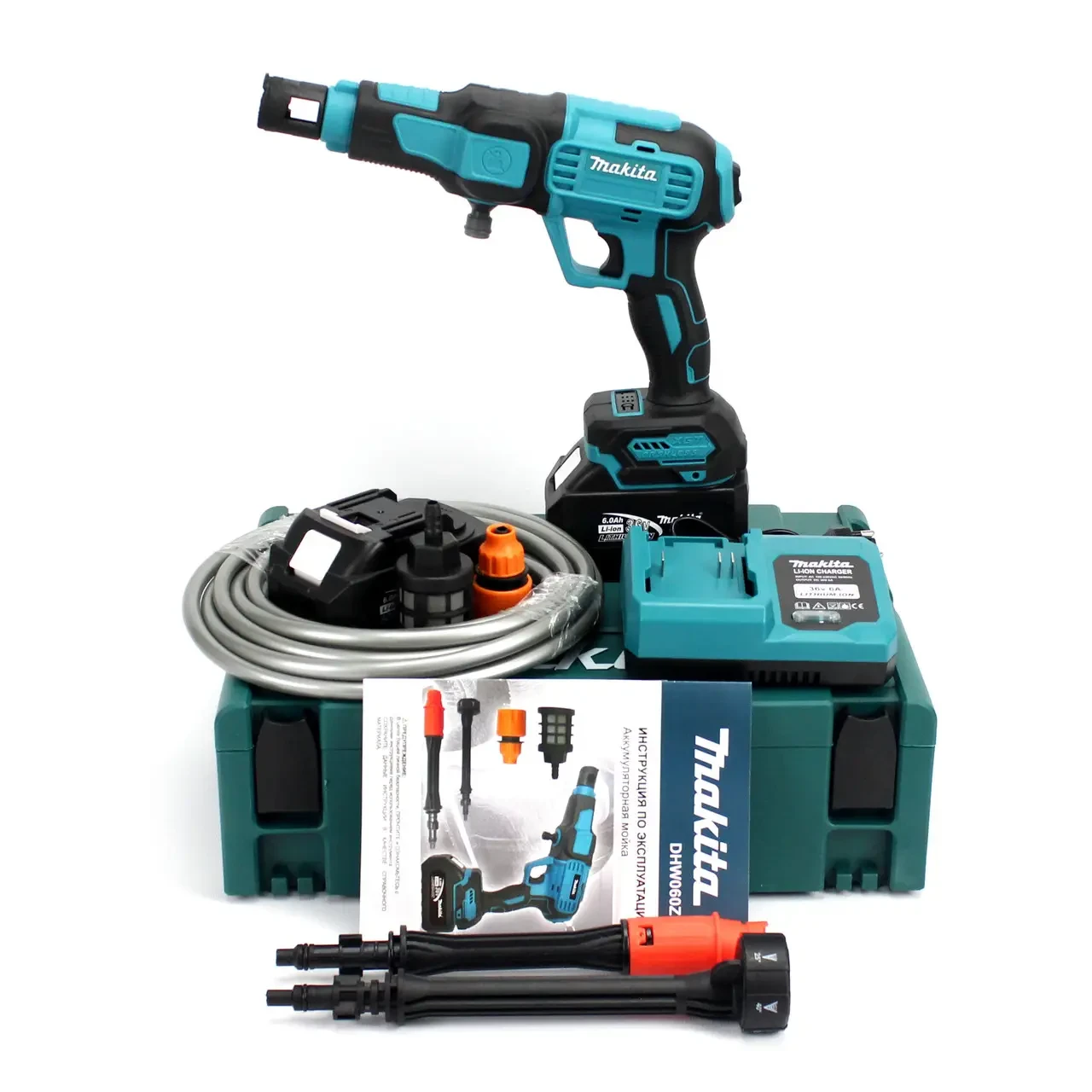 Акумуляторна ручна мийка Makita DHW060ZK (36V, 6 A, 26bar), акумуляторна мийка Макіта