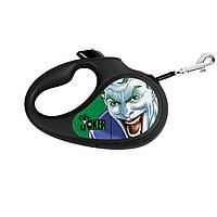Поводок-рулетка для собак WAUDOG R-leash Джокер Зеленый S до 15 кг 5 м светоотражающая лента BB, код: 7564516