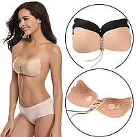 Силіконовий бюстгальтер невидимка Fly Bra Invisible Bra Флай Бра бежевий