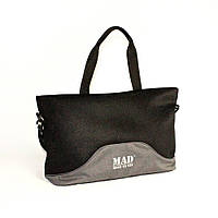 Чорна сумка з сірою вставкою для прогулянок та спорту Lattice MAD арт. SLA8090
