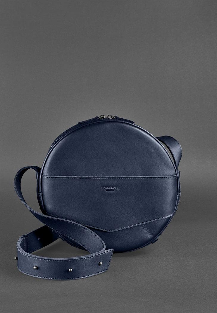 Кругла сумка-рюкзак maxi Темно-синій BlankNote арт. BN-BAG-30-navy-blue