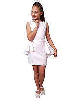 Платье нарядное детское мемори пн-1061 рост 146 170 молочное тм "Попелюшка"