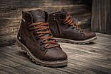 Шкіряні чоловічі коричневі черевики, фото 3