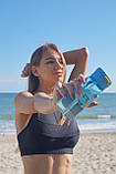 Пляшка для води CASNO 400 мл KXN-1195 Синя (восьминіг) з соломинкою, фото 8