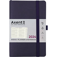 Еженедельник 2024 Axent 12,5*19,5 Partner Soft Skin 8509-24_Синий