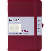 Еженедельник 2024 Axent 14,5*21 Prime Strong 8507-24_Винный