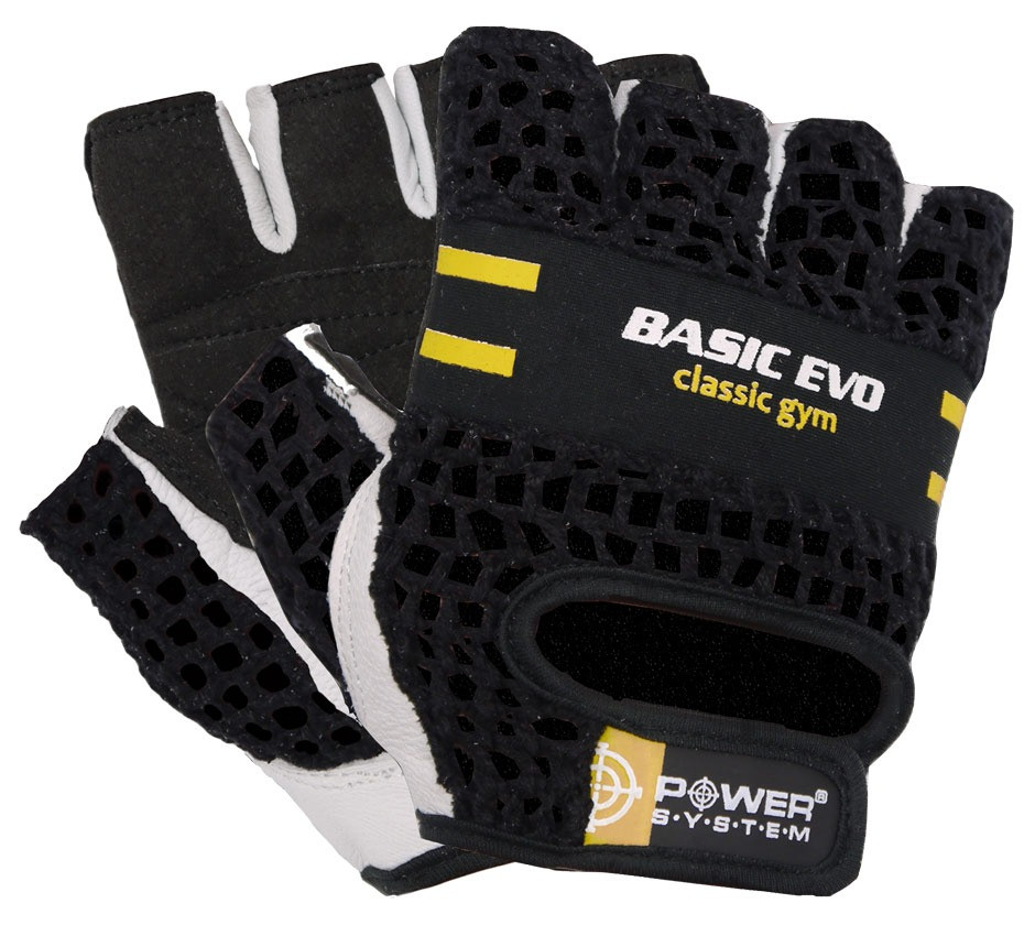 Рукавички для фітнесу Power System PS-2100 Basic EVO Black/Yellow Line M