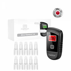АЛКОТЕСТЕР — АЛКОМЕТР MEDICA+ ALCO CONTROL 7.0 (ЯПОНІЯ) + Комплект мундштуків для алкатестерів Medica+ (40 шт.)