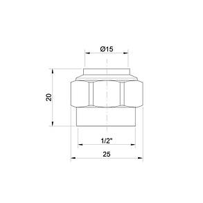 Наконечник Icma 1/2" для мідної труби 15 мм No90, фото 2