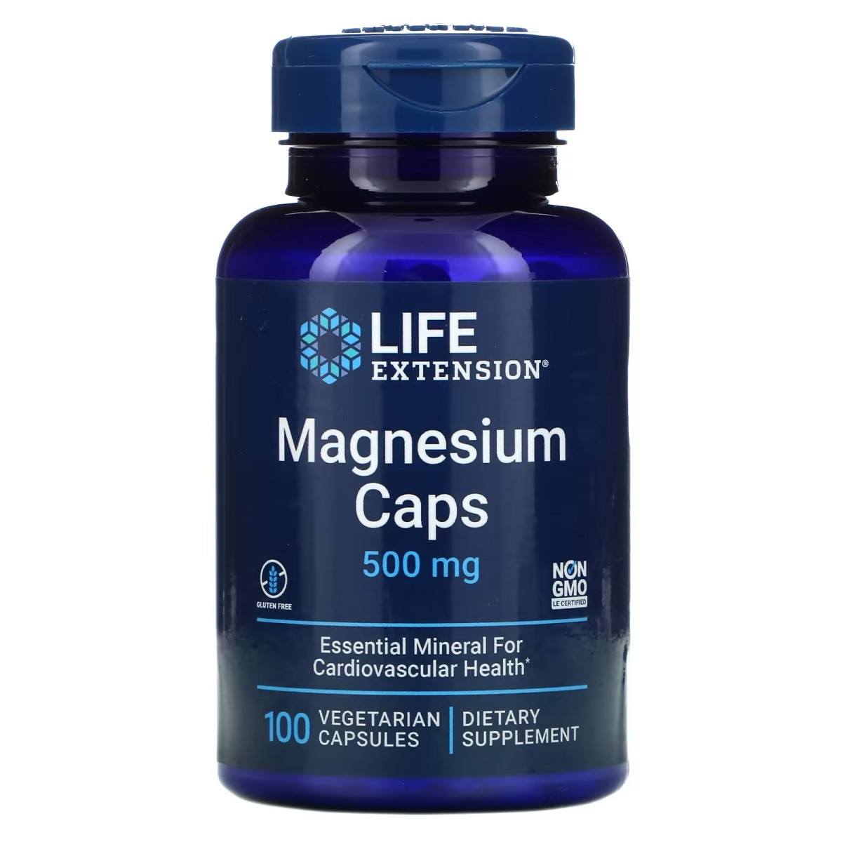 Магній, Magnesium, Life Extension, 500 мг, 100 капсул вегетаріанських