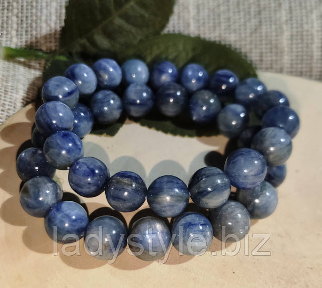 браслет с натуральным кианитом от студии LadyStyle.Biz кольцо перстень фуксит сапфир топаз кианит аппатит купить украшения подарок талисман камень оберег