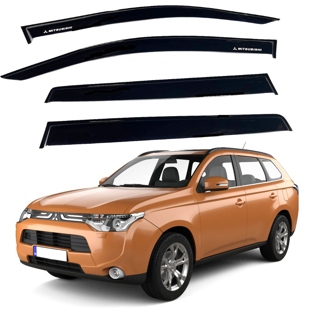 Дефлектори вікон вітровики для Mitsubishi Outlander 2012-2020 Скотч 3M Voron Glass, фото 1