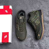 Чоловічі шкіряні хакі зимові кросівки, фото 3