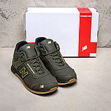 Чоловічі шкіряні хакі зимові кросівки, фото 4