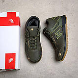 Чоловічі шкіряні хакі зимові кросівки, фото 5