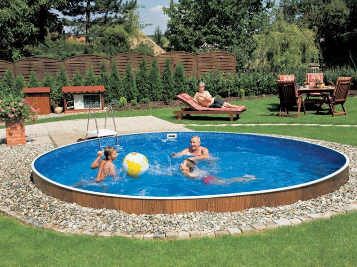 Басейн каркасний 5.5х1,2м, без фільтру та лайнеру, AZURO VAR 403 DL WOOD, з отворами 3EXB0351
