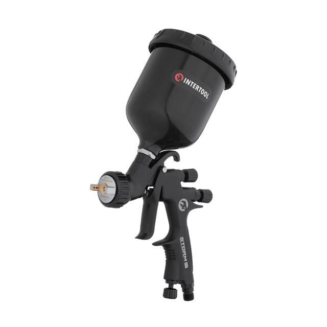 Пневматичний фарбопульт HVLP BLACK M-DIAMOND, фарбопульт об'ємом 600 мл INTERTOOL PT-0168