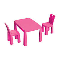 Детский пластиковый Стол и 2 стула 04680/3 розовый gr