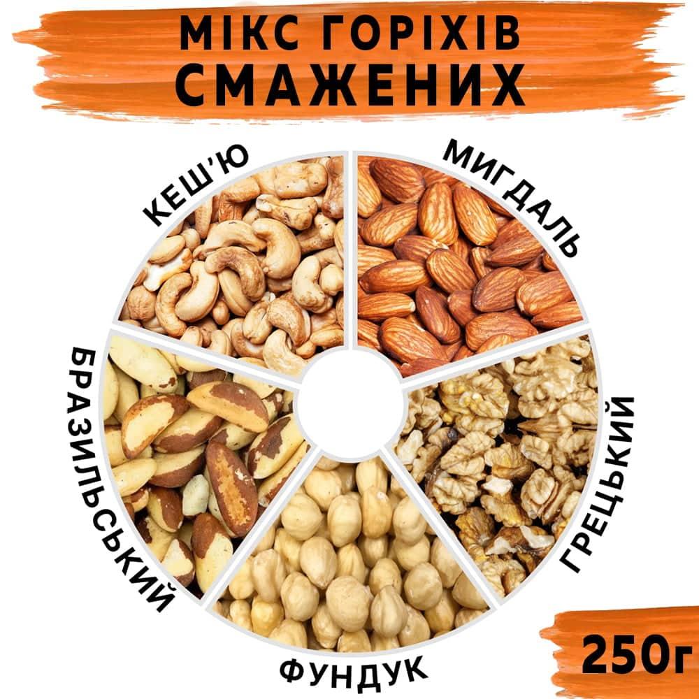 Мікс горіхів смажених 250 г