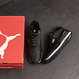 Шкіряні чоловічі чорні кросівки зимові, фото 2